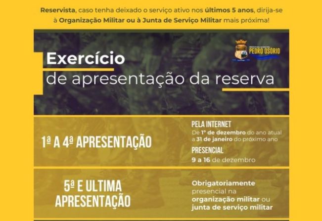 Aviso Importante para os Reservistas de Pedro Osório