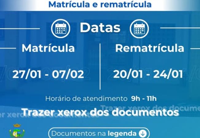 MATRÍCULA E REMATRÍCULA DO CASTELINHO DO SABER