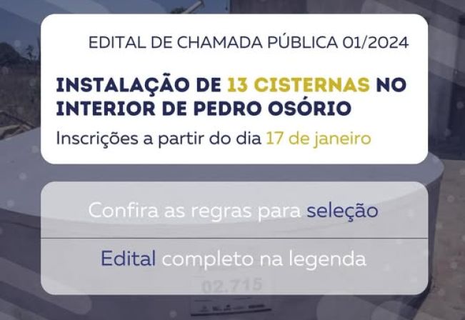 INSTALAÇÃO DE 13 CISTERNAS